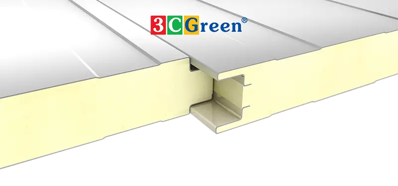 Bản vẽ 3D mô tả liên kết tấm Panel PU bản vẽ 3D tấm panel pu