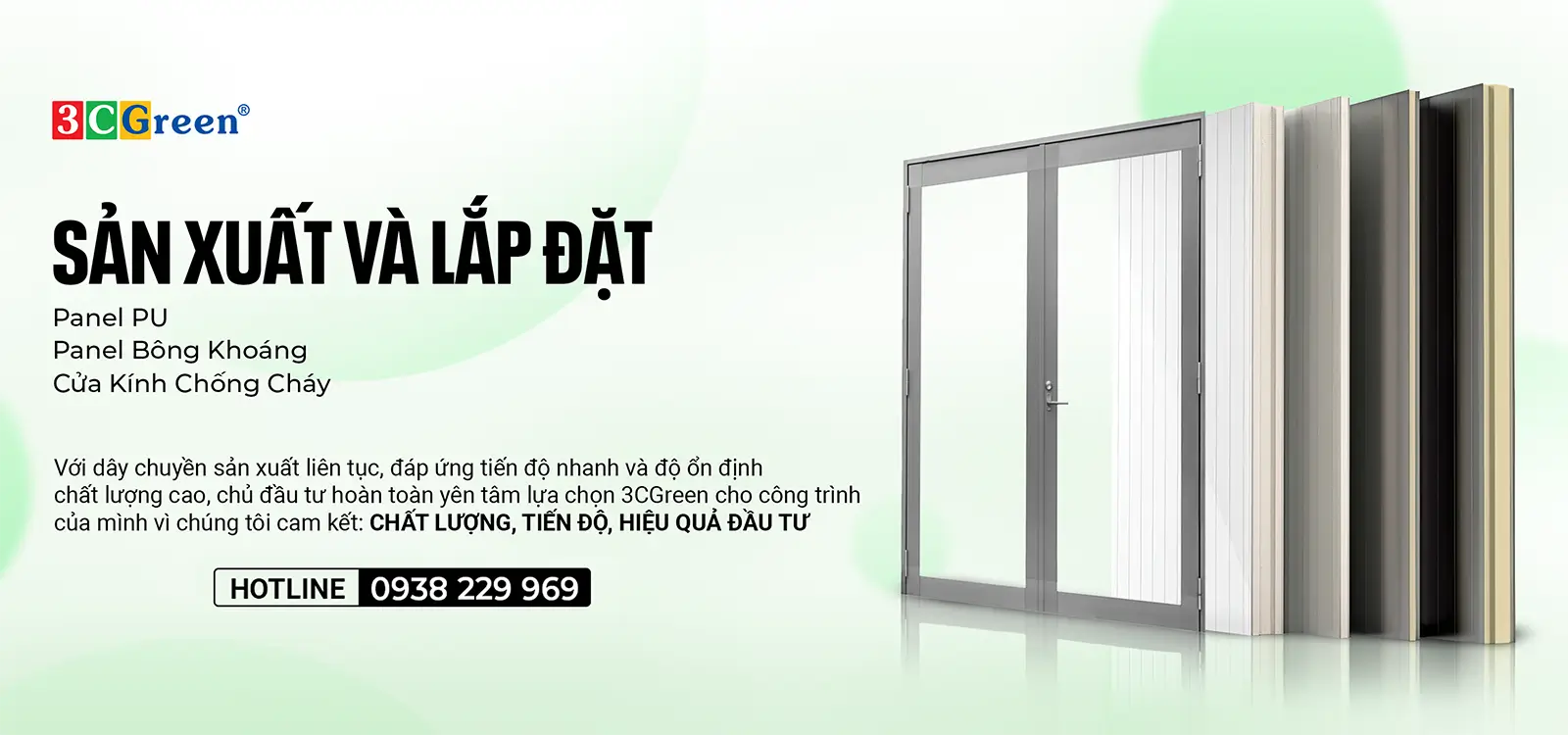 sản xuất panel PU, kính chống cháy