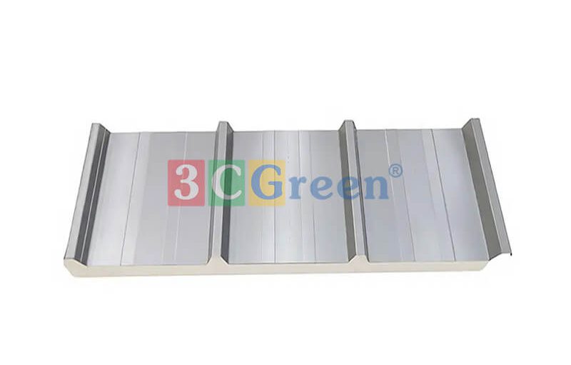 Tấm Panel PU cách nhiệt 3CGreen - Lõi Polyurethane tỷ trọng 40kg/m³, độ dày 100mm, khả năng cách nhiệt vượt trội