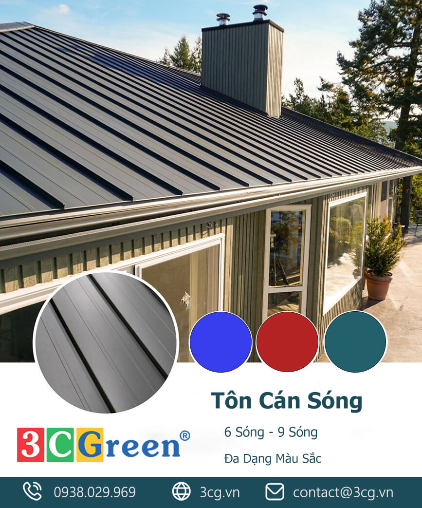 Tôn lợp cán sóng 6 sóng sử dụng cho nhà ở dân dụng