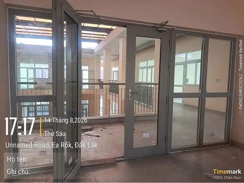 Cửa kính chống cháy tại công trình Ea Rốk, Đắk Lắk